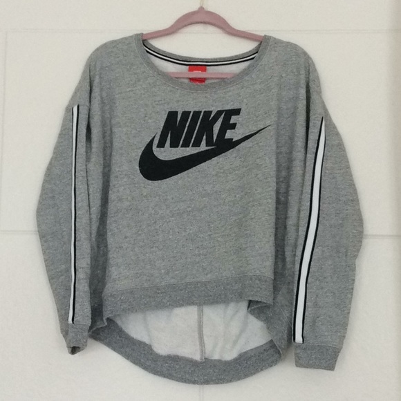 Nike Tops - Nike cropped racing stripe hi-low sweatshirt